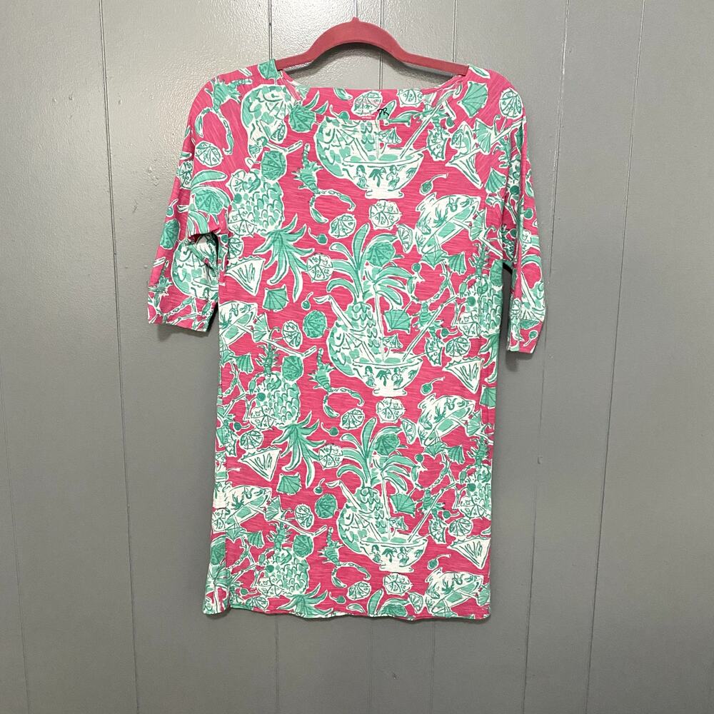Lilly Pulitzer Cassie Pink Scorpion Bowl Holy Grail Knit Preppy Mini Dress S